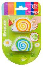 Gumka uniwersalna KEYROAD Ślimak, 2szt., blister, mix kolorów