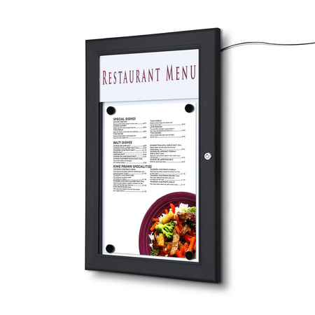 Outdoor Menu Case LED Illuminated With Logo Panel Portrait 1x A4