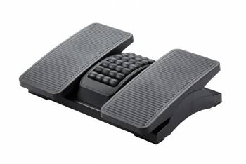 Podnóżek Q-CONNECT, 430x320mm, z oddzielnymi platformami na nogi, masażer, czarny