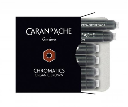 Naboje CARAN D'ACHE Chromatics Organic Brown, 6szt., brązowe