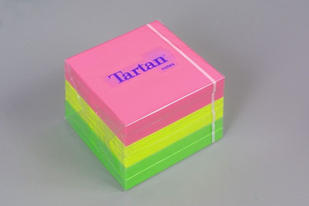 Bloczek samoprzylepny TARTAN™ (7676-N), 76x76mm, 6x100 kart., mix kolorów