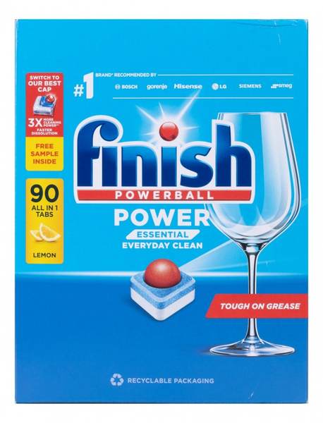 Tabletki do zmywarki FINISH Power Essential, 90szt+2gratis, lemon