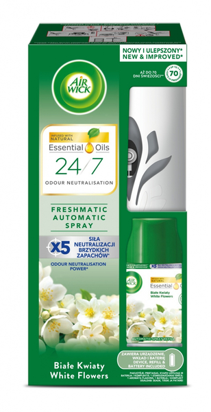 Automatyczny odświeżacz powietrza AIR WICK FRESHMATIC komplet z wkładem, białe kwiaty, 250 ml