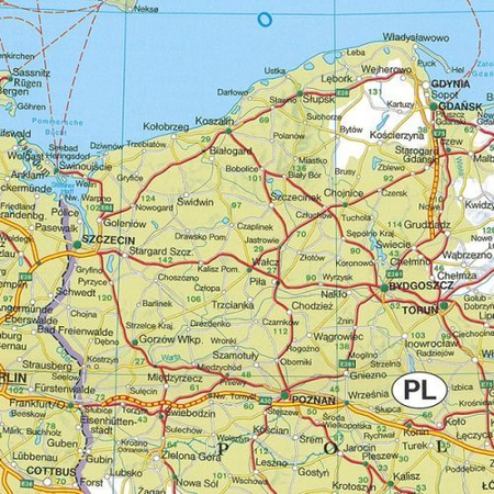 Mapa magnetyczna Europy - drogowa