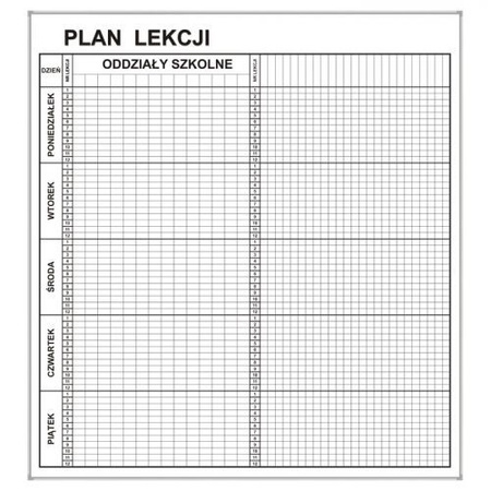 Plan lekcji magnetyczny suchościeralny - 200x92 cm