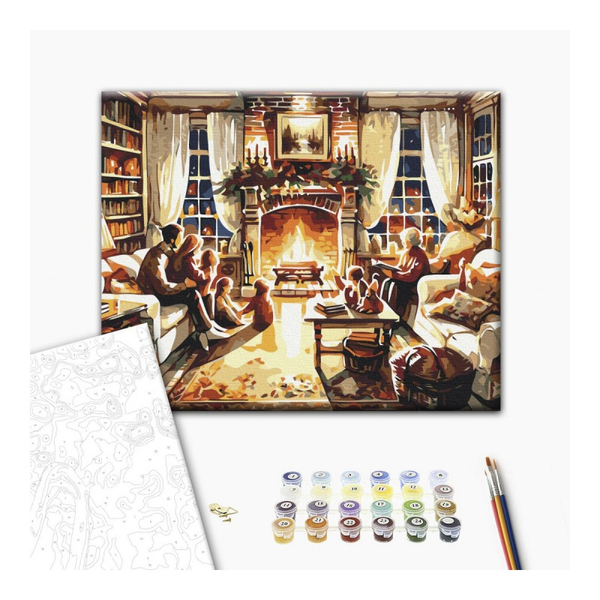 Malowanie po numerach BRUSHME, 40x50 cm, przytulny rodzinny wieczór, 1 szt., w pudełku