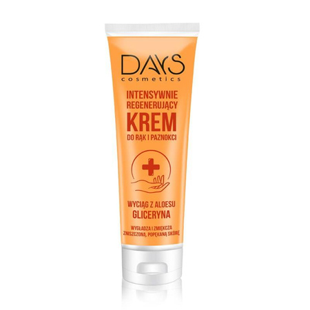 Krem do rąk i paznokci DAYS COSMETICS, intesywnie regenrujący, wyciąg z liści aloesu i gliceryna, 125 ml