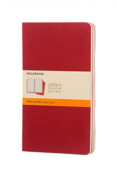 Zestaw 3 zeszytów MOLESKINE Cahier, L, 13x21cm, w linie, 80 stron, cranberry red