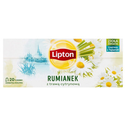 Herbata LIPTON ziołowa, rumianek z trawą cytrynową, 20 torebek