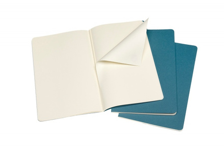 Zestaw 3 zeszytów MOLESKINE Cahier Journals, L, 13x21cm, gładki, 80 stron, brisk blue