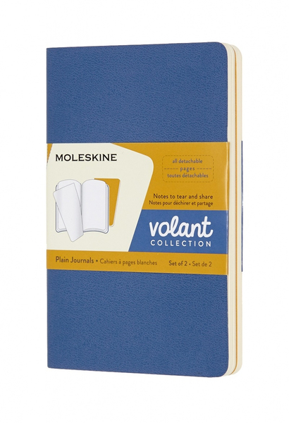 Zestaw 2 zeszytów MOLESKINE Volant, P, 9x14cm, gładki, 80 stron, blue/amber yellow