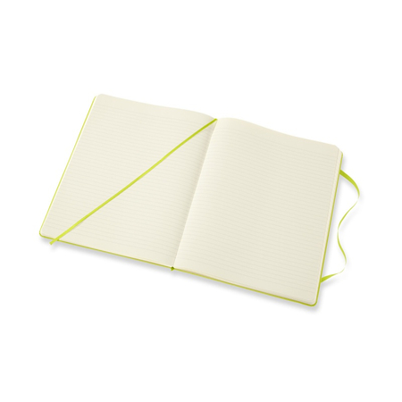 Notes MOLESKINE Classic XL (19x25cm), w linie, twarda oprawa, 192 strony, lemon green