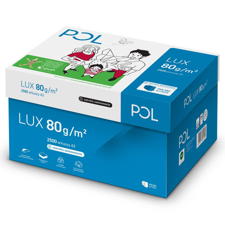 Papier ksero POL LUX, A3, klasa B, 161CIE, 80gsm, 500ark.