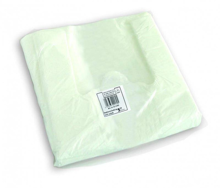 Reklamówka STELLA, "5", 24/5,8/44 cm, 12 mikr., 150 szt., biały