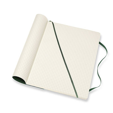Notes MOLESKINE Classic XL (19x25cm), w kratkę, miękka oprawa, myrtle green, 192 strony, zielony