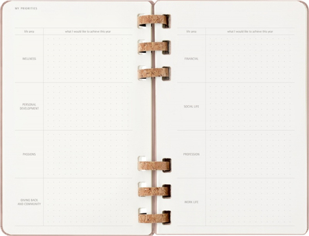 Kalendarz tygodniowy/miesięczny na spirali MOLESKINE 2026, 12M, L, twarda oprawa, 13x21cm, crush almond
