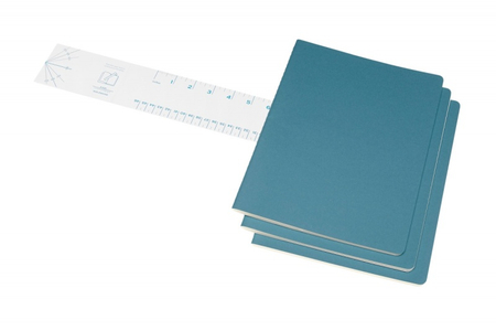 Zestaw 3 zeszytów MOLESKINE Cahier Journals, XL, 19x25cm, gładki, 120 stron, brisk blue