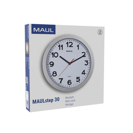 ZEGAR ŚCIENNY MAULstep 30 SREBRNY