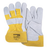 Rękawice robocze DONAU SAFETY DS-DOKBASIC, doker, dwoina bydlęca, rozm. 10,5/XL, szaro-żółte