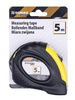 Miarka metalowa DONAU SAFETY, zwijana, 18mmx5m, blister, czarno-żółta