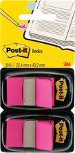 Zakładki indeksujące POST-IT® (680-BP2EU), PP, 25,4x43,2mm, 2x50 kart., jaskraworóżowe