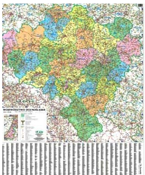 Mapa ścienna magnetyczna Województwa Dolnośląskiego 96x123cm 1:200 tys.