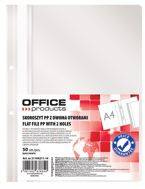 Skoroszyt OFFICE PRODUCTS, PP, A4, 2 otwory, 100/170mikr., wpinany, biały