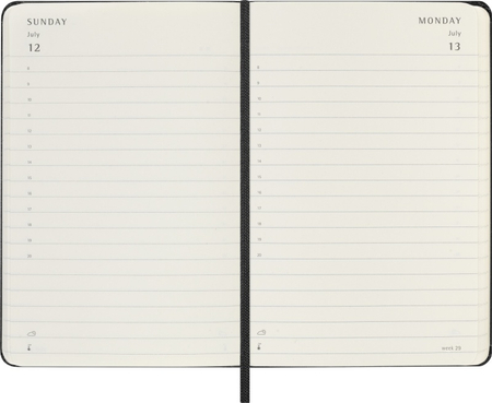 Kalendarz dzienny MOLESKINE 2026, 12M, P, twarda oprawa, 9x14cm, czarny