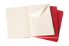 Zestaw 3 zeszytów MOLESKINE Cahier Journals, P, 9x14cm, gładki, 64 strony, cranberry red