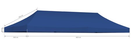 Dach do stelaża namiotu 3x6 - niebieski