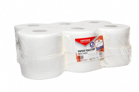 Papier toaletowy celulozowy OFFICE PRODUCTS Jumbo, 2-warstwowy, 120m, 12szt., biały