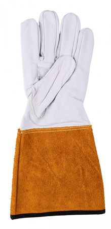 Rękawice spawalnicze DONAU SAFETY DS-KEV WELTIG, kevlar, skóra kozia, rozm. 10/XL, biało-złote