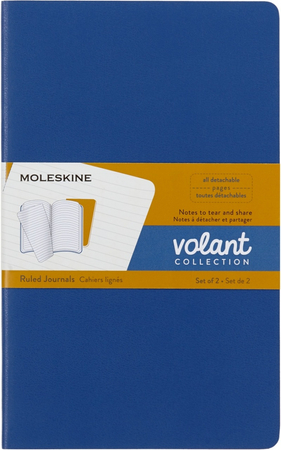 Zestaw 2 zeszytów MOLESKINE Volant, L, 13x21cm, w linie, 96 stron, blue/amber yellow