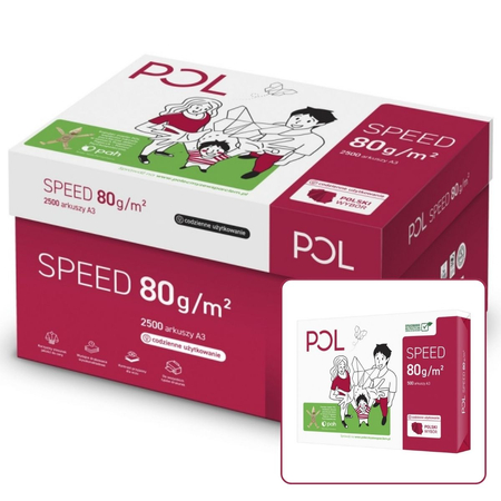 Papier ksero POL SPEED, A3, klasa C, 80gsm, 500ark. - 150 szt.