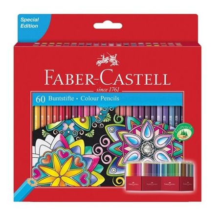 KREDKI 60 KOLORÓW FABER-CASTELL - ZAMEK  OPAKOWANIE KARTONOWE 