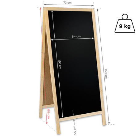 Potykacz drewniany Classic XL (72x160 cm) - naturalny