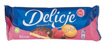 Ciastka DELICJE SZAMPAŃSKIE, 147 g, malinowe