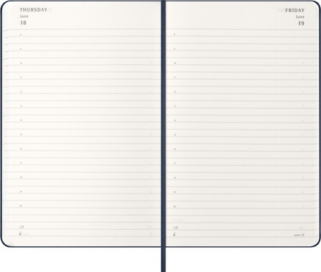 Kalendarz dzienny MOLESKINE 2026, 12M, L, twarda oprawa, 13x21cm, sapphire blue