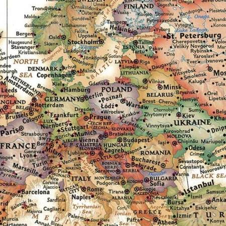 Mapa korkowa Świata - polityczna; ekskluzywna National Geographic