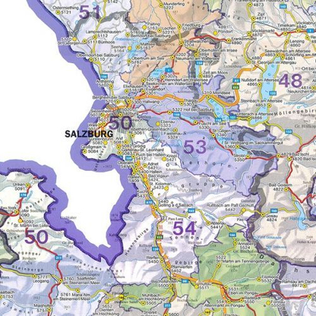 Mapa ścienna Austrii kodowa magnetyczna