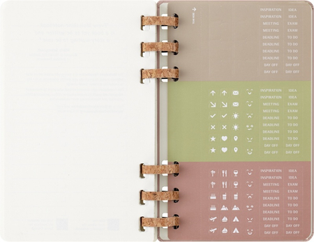 Kalendarz tygodniowy/miesięczny na spirali MOLESKINE 2026, 12M, L, twarda oprawa, 13x21cm, crush almond