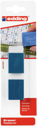 Gumka do wymazywania e-R20 EDDING, 2 szt., blister, biała