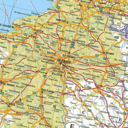 Mapa magnetyczna Europy - drogowa