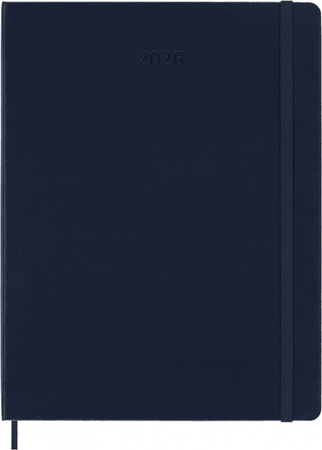 Kalendarz tygodniowy MOLESKINE 2026, 12M, XL, twarda oprawa, 19x25cm, sapphire blue
