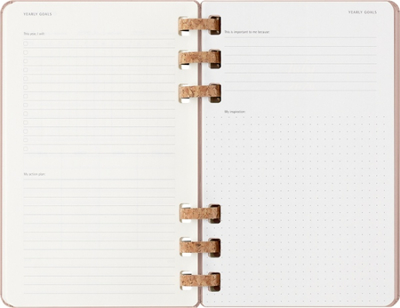 Kalendarz tygodniowy/miesięczny na spirali MOLESKINE 2026, 12M, L, twarda oprawa, 13x21cm, crush almond