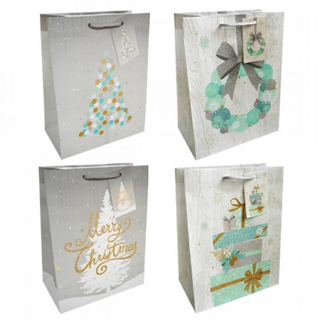 Torby prezentowe INCOOD choinka, wianek, prezenty, 18x23cm