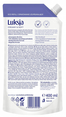 Kremowe mydło w płynie LUKSJA, len, zapas 400ml