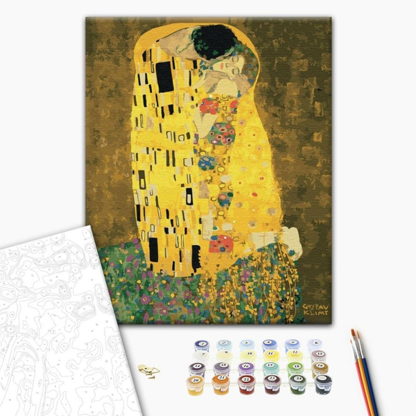 Malowanie po numerach BRUSHME, 40x50 cm, Pocałunek Gustav Klimt, 1 szt., w pudełku