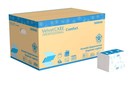 Serwetki celulozowe VELVET, 2-warstwowe, 6000 listków, 40szt., białe