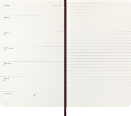 Kalendarz tygodniowy MOLESKINE 2026, 12M, L, synt. skóra węża, 13x21cm, edycja limitowana, w pudełku, bordeaux